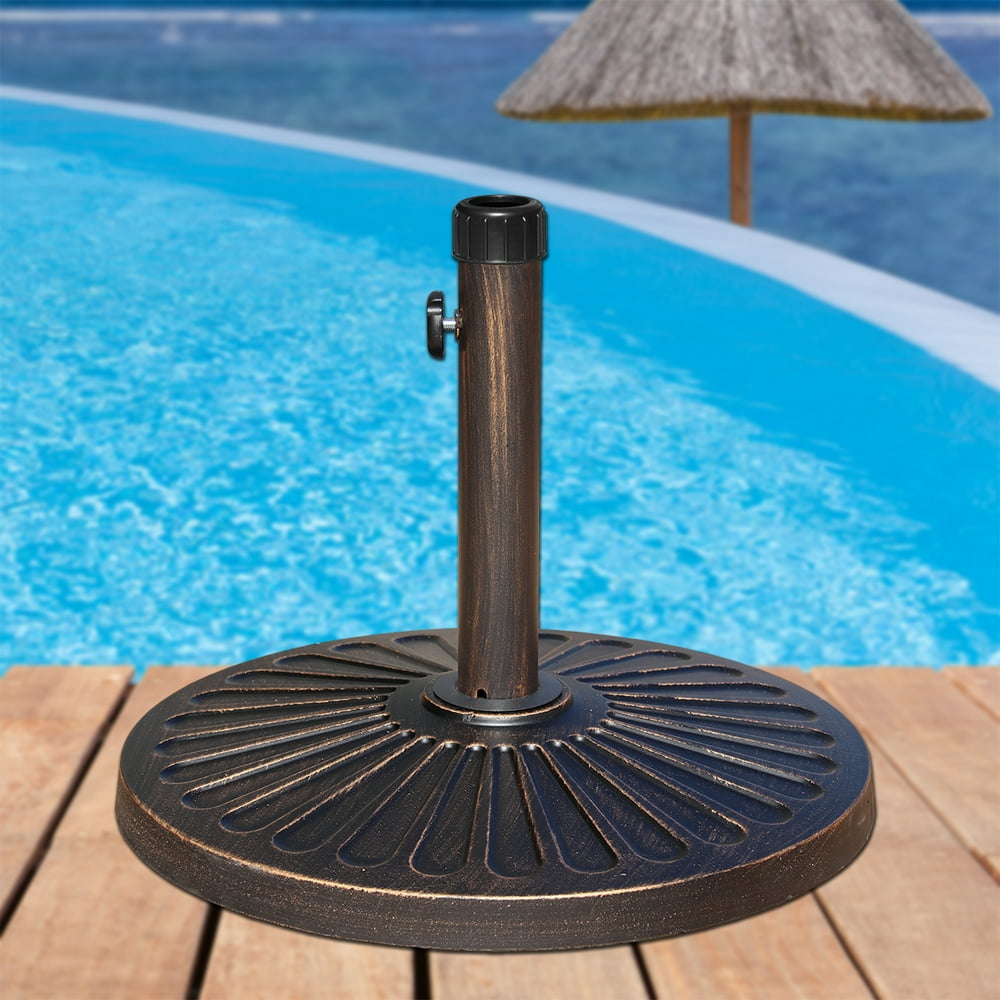 Abble 27 LBS Heavy Duty Cast Stone Umbrella Base Bronze - Walmart.com ...