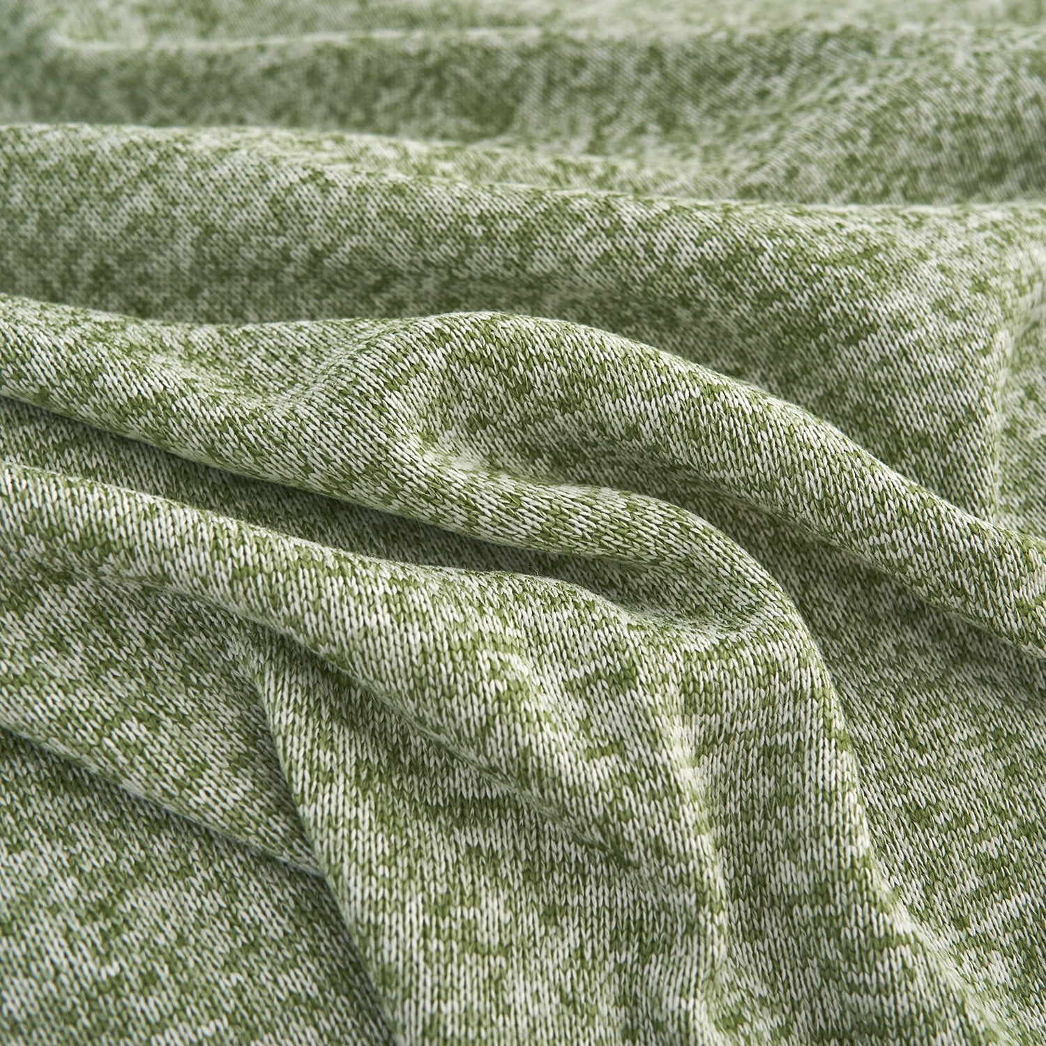 JML Knit Blanket Queen Size with 2 Shams Lightweight Fuzzy Jersey Blanket, 90"X90", Green