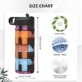 thumbnail image 5 of 18oz Thermal Space Pot With Straw Stainless Steel Thermos Cup Double Insulation For Outdoor Sports Commuting Camping Saddlebrown Colorful Houndstooth Hand-Drawn Sketch_2, 5 of 8