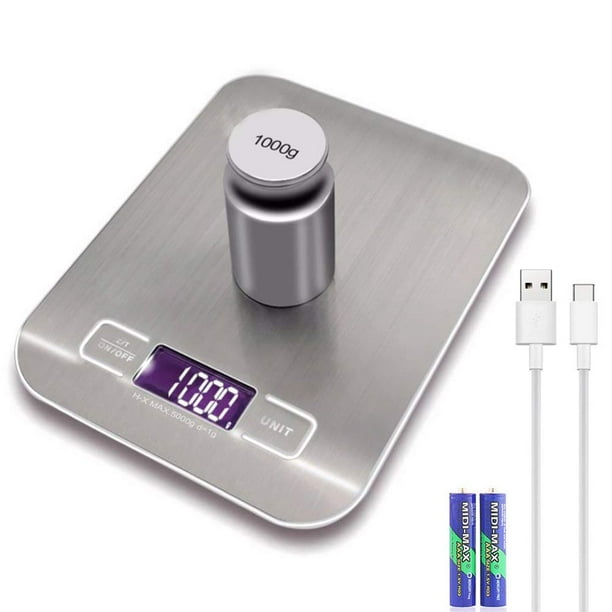 Rechargeable Food Scale, Upgraded USB Kitchen Scale with BackLit LCD