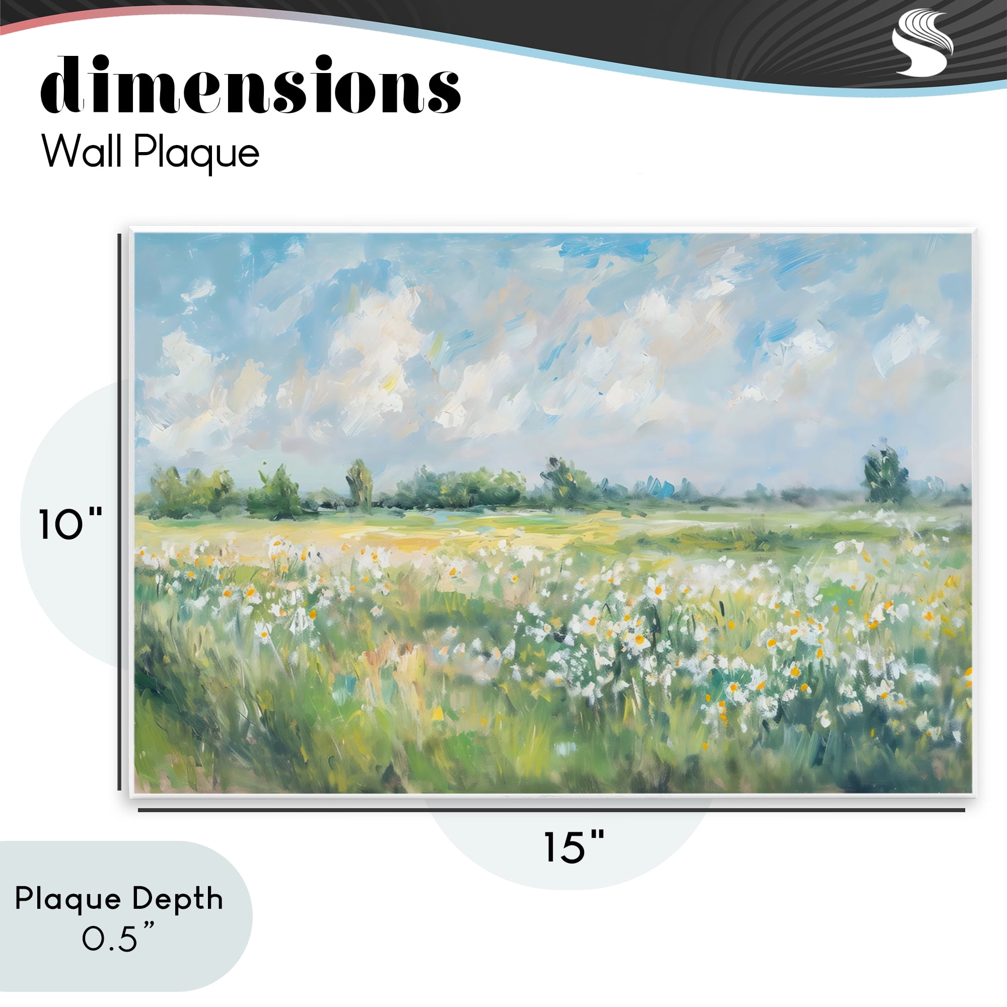 Stupell Industries Daisy Field Landscape Impression Wall Plaque Art, design by Creative Studio