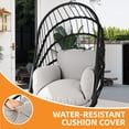 thumbnail image 6 of DWVO Hanging Egg Chair, Indoor Outdoor Swing Egg Chair Without Stand, Wicker Hammock Chair Swing with Cushion & Hanging Chain, Hanging Lounge Chair for Patio Backyard Balcony Garden Bedroom - Black, 6 of 9