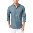 thumbnail image 1 of INC Camisa con botones de cambray texturizada para hombre, verde, grande, 1 of 1
