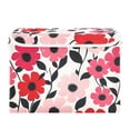 thumbnail image 7 of Yayeee Collapsible Cube Storage Bin with Lid Fabric Closet Decorative Basket with Handles, Pink and Red Flowers, 7 of 7