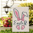 thumbnail image 3 of Happy Easter Bunny Garden Flag Banner 11.81x17.72inch Decorativo Vertical Lino Patio Bandera para y exterior Decoración de vacaciones al FHJ022-DP-HYQ2010, 3 of 7