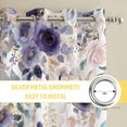 thumbnail image 6 of Purple Flowers Kitchen Curtains Window Panels, Spring Floral Elegant Pastoral Watercolor Insulated Window Treatment Curtain, Grommet Curtains for Bedroom/Living Room/Bathroom, 2 Piece 52"Wx72"L, 6 of 8