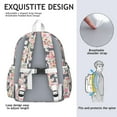 thumbnail image 5 of Boston Terrier Dog with Flower Backpack for School,Cute School Bag,Schoolbag with Adjustable Shoulder Straps & Padded Back,13.4"x11"x4.7", 5 of 6