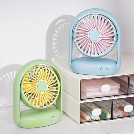 

harmtty USB Mini Fan Strong Wind Wireless 90 Degree Rotation 2 Gears Adjustable Speed 600mAh Rechargeable Desk Fan Summer Gift Pink
