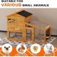 thumbnail image 4 of Historyli Jaula para conejos de doble capa,casa para mascotas de interior/exterior,jaula de madera para conejos con corral,bandeja extraíble,techo de asfalto resistente a la intemperie y rampa, 4 of 7