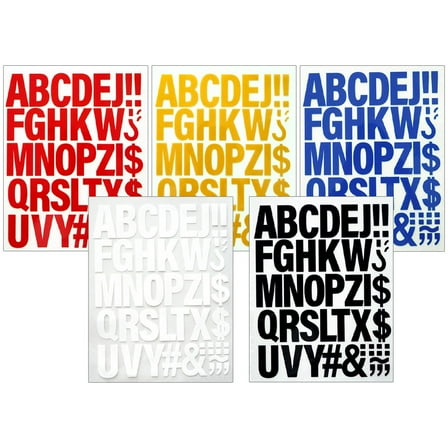 HONMEET Flocking Heat Transfer Letters Assorted Color for Decor DIY 5Pcs