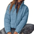 thumbnail image 4 of HTNBO Women's Oversized Lightweight Down Coat Long Sleeve Zip Packable Short Puffer Jackets, 4 of 7
