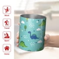 thumbnail image 5 of 12oz Coffee Tumblers Light Blue Dinosaurs Clouds Trees Pattern Stainless Steel Vacuum Insulated Travel Tumbler Coffee Cups Mug with Lid and Straw with Cleaning Brush for Cold & Hot Drinks, 5 of 5