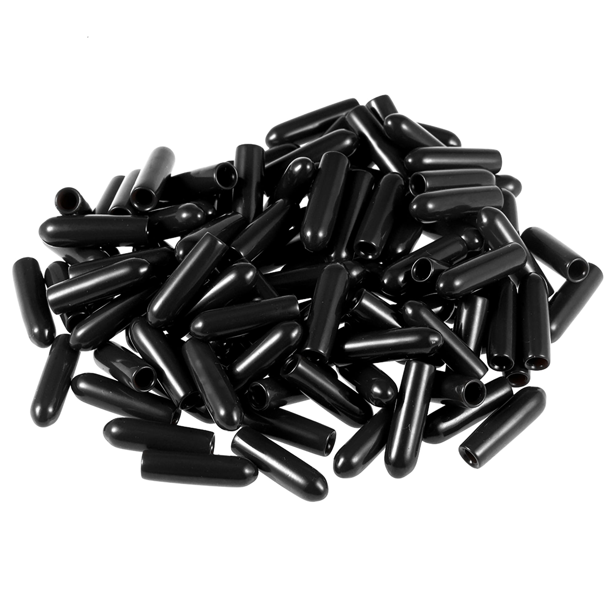 Uxcell 2.5mm ID Black Screw Thread Protectors Vinyl End Caps 100 Pack