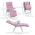thumbnail image 2 of Ensemble de 2 Chaises Longues Inclinables d'Extérieur - Chaises Longues de Patio Grises et Rouges avec Siège Coussiné, Design Pliable et Ajustable pour Jardin, Piscine et Camping (29,5 Pouces x 23,6 Pouces), 2 of 7