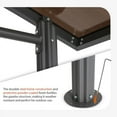 thumbnail image 6 of EAGLE PEAK 8x5 BBQ Grill Gazebo Outdoor Backyard Steel Frame Double-Tier Polycarbonate Hard Top Canopy with Shelves Serving Tables, 6 of 8
