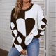 thumbnail image 1 of Pntutb Suéter de cuello redondo para mujer Suéter suelto de manga larga de otoño e invierno Amor Costura Ocio Pntutb Pntutb-1197, 1 of 6