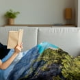 thumbnail image 3 of European Soft Flannel Fleece Throw Blanket, Piva Canyon Reservoir Montenegro Balkans Europe Sunlights, Cozy Plush for Indoor and Outdoor Use, 60" x 80", Forest Green Sky Blue, by Ambesonne, 3 of 5