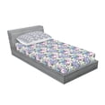 thumbnail image 2 of Ambesonne Lilac Fitted Sheet & Pillow Sham Set, Soulful Spring in Country, Twinxl, Multicolor, 2 of 2