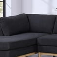thumbnail image 5 of Hallie Black Sherpa Fabric 124" Wide Double Chaise U-Shape Sectional Sofa, 5 of 6