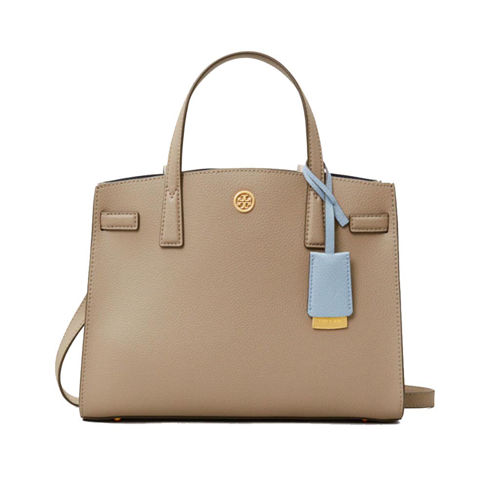 TORY BURCH Walker Small Satchel, Gray Heron
