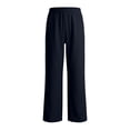 thumbnail image 6 of Ashyfjp Womens Solid Color Wide Leg Joggers Elastic Waistband Casual Trousers with Side Hand Pockets and Decorative Seams Versatile Commuting Wear, Size (S-3XL), 6 of 6
