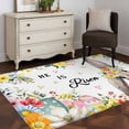thumbnail image 3 of Area Rugs for Living Room Bedroom, Easter 4'x6' Rug Washable Carpet Runner Indoor Outdoor, Easter Bunny Spring Watercolor He Is Risen Flowers Non Slip Accent Floor Mats Rug for Kitchen, Office, 3 of 8