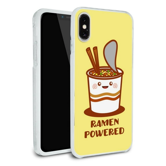 Ramen Powered Noodle Soup Chopsticks Protective Slim Fit Hybrid Rubber Bumper Case Fits Apple iPhone X