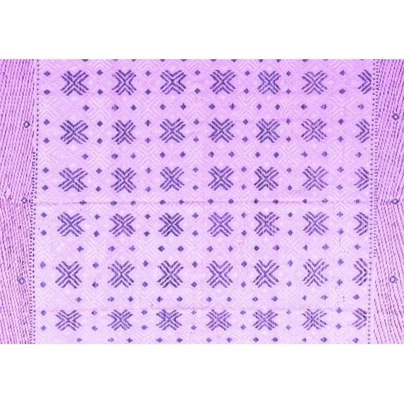 Ahgly Company Indoor Rectangle Abstract Purple Modern Area Rugs, 3' x 5'