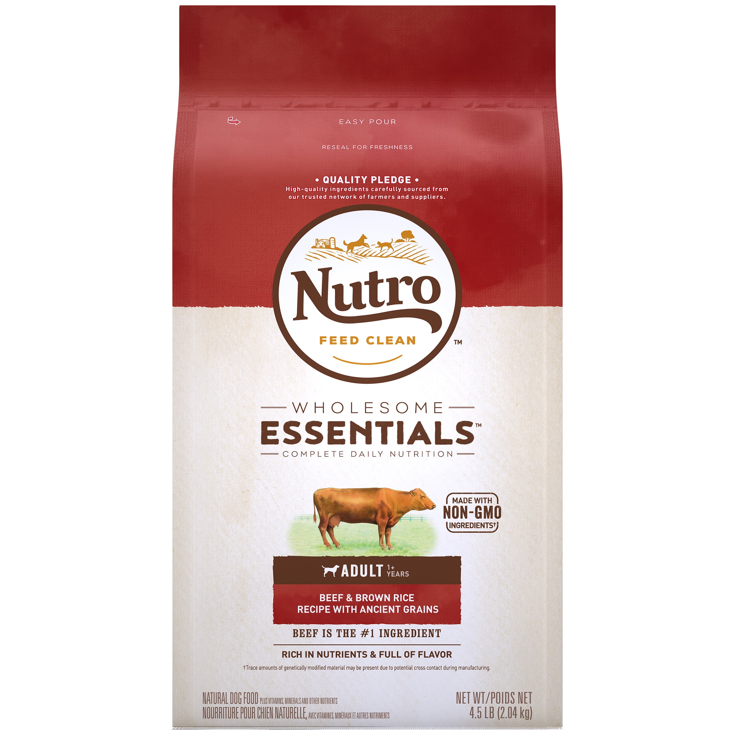 NUTRO WHOLESOME ESSENTIALS Adult Dry Dog Food, Beef & Brown Rice Recipe
