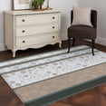 thumbnail image 3 of 3'x5' Rug for Living Room Bedroom, Brown Geometric Washable Area Rugs Non-Slip Carpet Mats, Stripes Boho Spring Flowers Pastoral Country Indoor Low Pile Area Rug Runner for Kitchen, Mudroom, 3 of 8