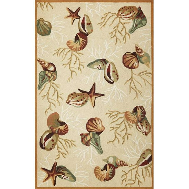 HomeRoots 353941 Tapis Polyester Beige 3 Pi 3 Po x 5 Pi 3 Po