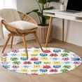 thumbnail image 4 of Round Rug 4Ft Washable Non-Slip, Colorful Monsters Circle Area Rugs for Living Room Bedroom, Abstract Cartoon Cute Artistic Funny Indoor Floor Mats Carpet Runner for Home Decor Aesthetic, 4 of 8