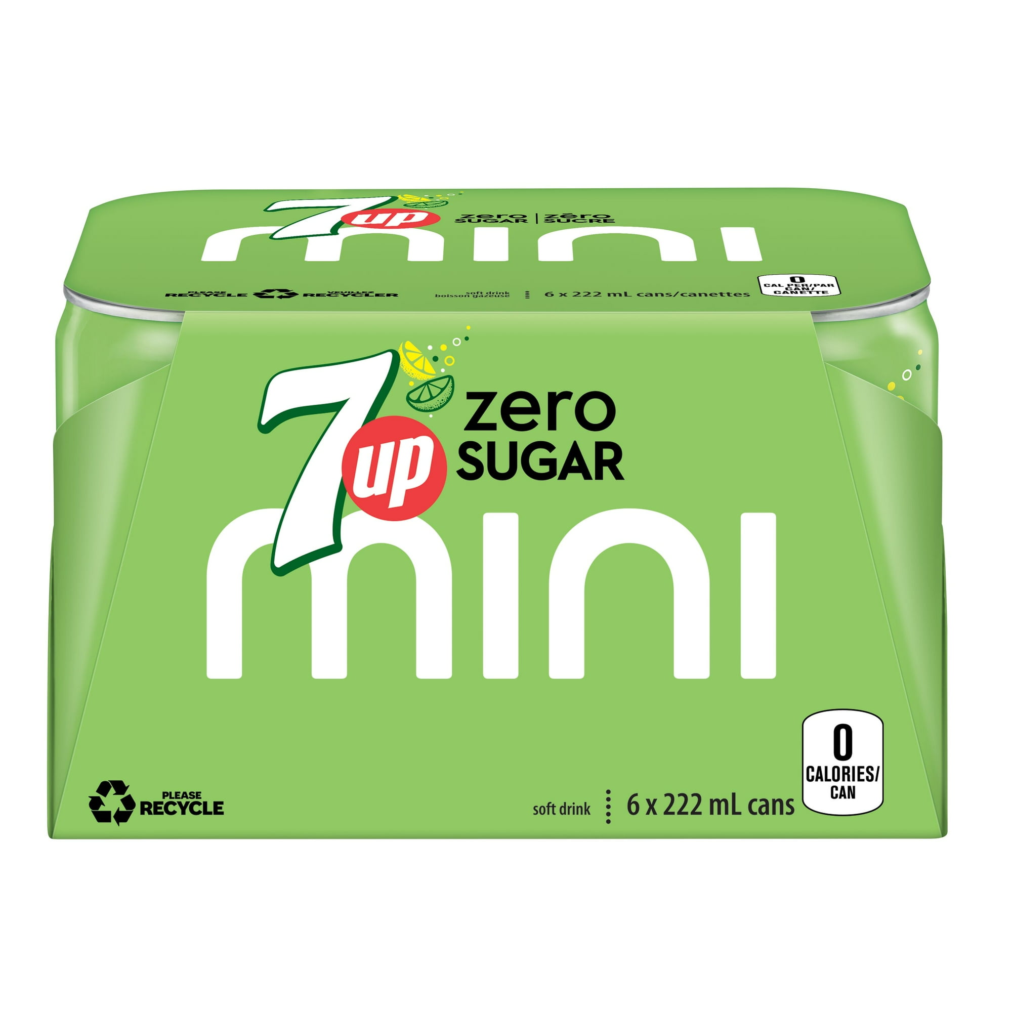 7UP Zero Soft Drink Lemon Lime 6 x222 mL, 6x222mL - Walmart.ca