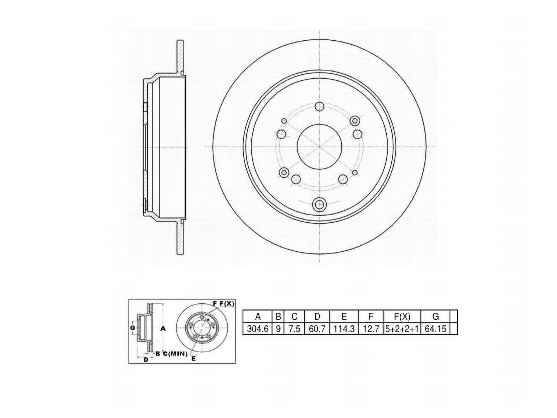 UltraHC Coated High Carbon Brake Rotor, Rear UR001729, Honda CR-V 2012-2005
