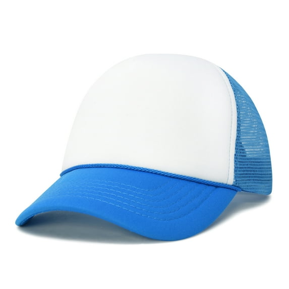 DALIX Neon Trucker Caps Adjustable Snapback Hat in Neon Blue White
