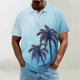 thumbnail image 1 of Blusa y camisa de manga corta con cuello vuelto para hombre, informal, de moda, de color liso, con botones, solapa y hebilla de gancho, camiseta de manga corta de poliéster para hombre., 1 of 5