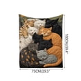 Cute Sleeping Cats Print Fleece Throw Blanket Soft Flannel Cozy Warm ...