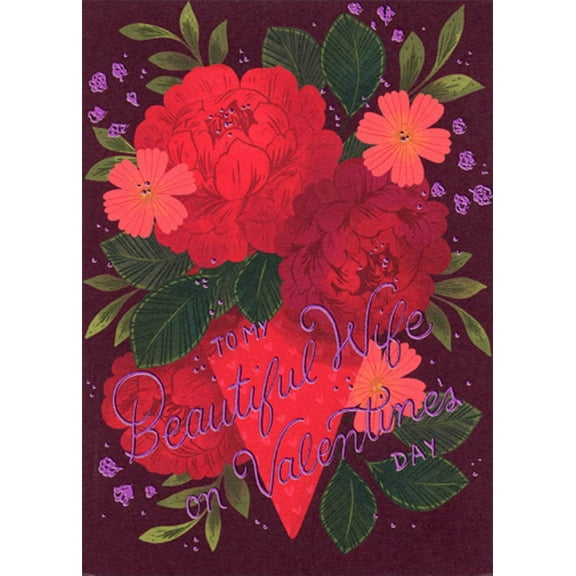 RSVP Red Bouquet for Beautiful Wife Valentine's Day Card
