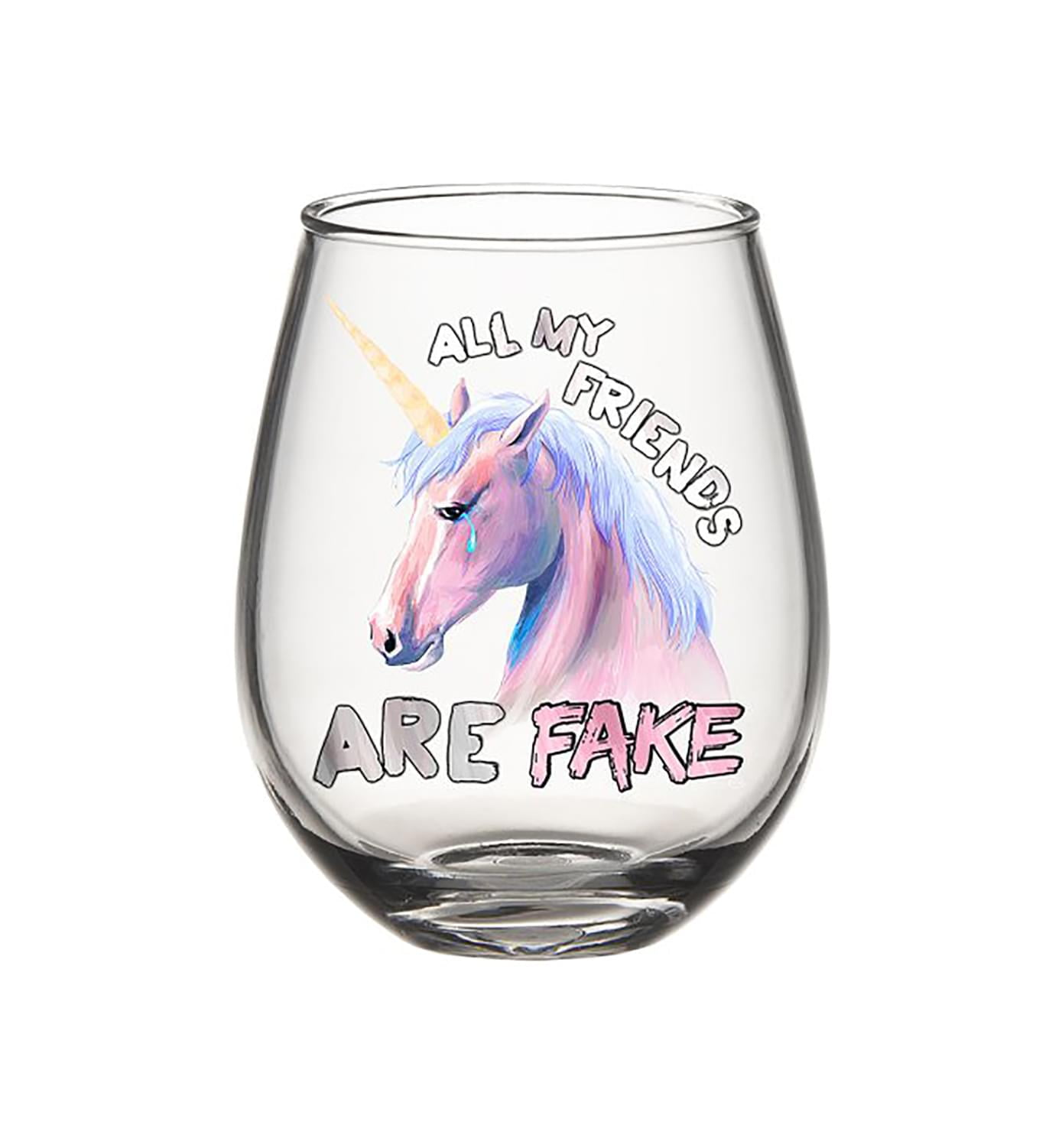Friends Are Fake 20oz Stemless Glass