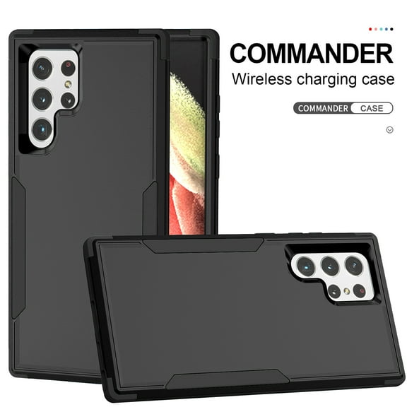 for Galaxy S24 Ultra Case, Defender Case Compatible with Samsung Galaxy S24 Ultra Case, Hybrid Heavy Duty Military Grade Full-Body Drop Shockproof Dustproof 3-Layers Rugged Protective, Black