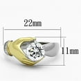 thumbnail image 2 of Womens Silver Ring Two-Tone IP Gold (Ion Plating) 316L Stainless Steel Ring with AAA Grade CZ in Clear TK1324, 2 of 4