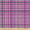 thumbnail image 2 of Ambesonne Violet Fabric by the Yard Microfiber, Geometrical Plaid Design, 2 Yards, Pink and Pale Fuchsia, 2 of 2