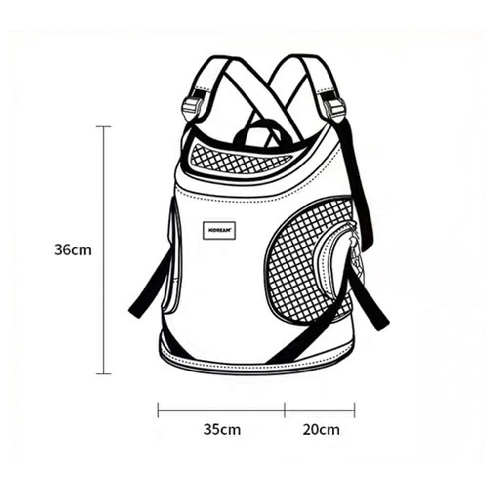 Mochoochoo Lightweight Beige Dog Front Carrier Hand-Free Backpack Medium 2 Pockets