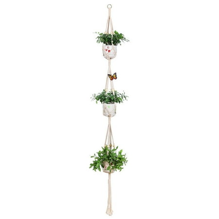 Hand Made Macrame Plant Hanger Hanging Planter Wall Art Home Decor Indoor Outdoor Cotton Rope Woven