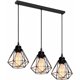 thumbnail image 1 of Lámpara de techo de araña de metal industrial de 3 luces Estilo de jaula geométrica E27 Mini lámpara colgante vintage con soporte de barra, negro, Ø 16 cm - Negro, 1 of 4