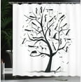 thumbnail image 4 of Ambesonne Dogs Shower Curtain, Autumn Tree with Silhouettes, 69"Wx84"L, White and Black, 4 of 5