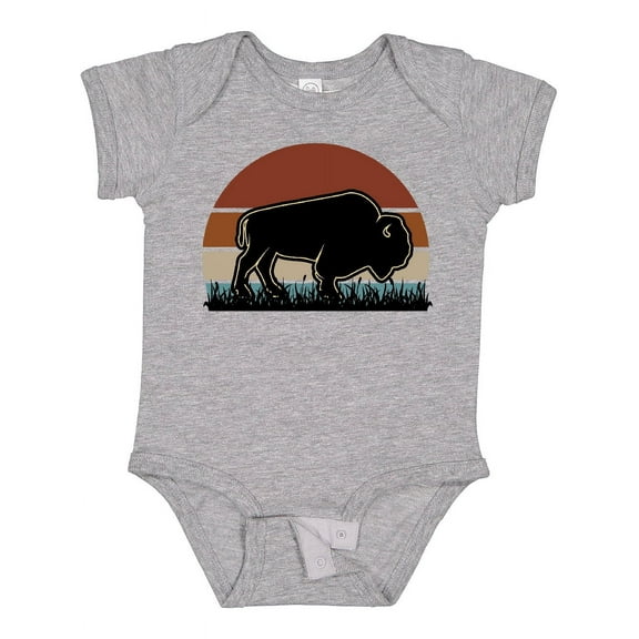 Inktastic Buffalo Retro Sunset Bison Boys or Girls Baby Bodysuit