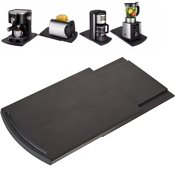 Kitchen Sliding Coffee Maker Tray Coffee Toaster Slider,12" Base Sliding Shelf,Kitchen Appliance Moving Caddy,Countertop Stoage