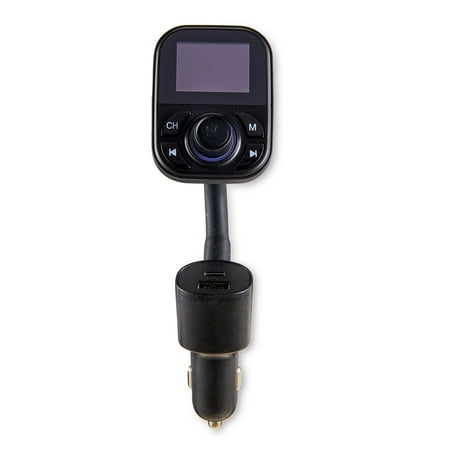 onn. Wireless FM Transmitter & Car Charger with Bluetooth Compatible via Smartphone