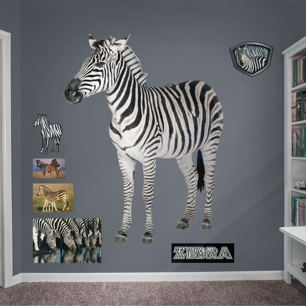 Fathead Zebra LifeSize Animal Removable Wall Decal